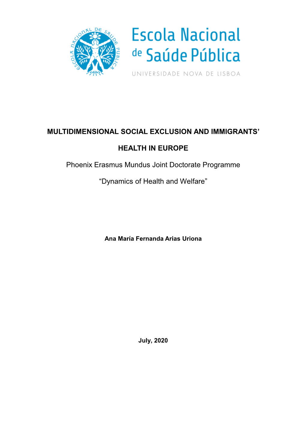 Multidimensional Social Exclusion and Immigrants’
