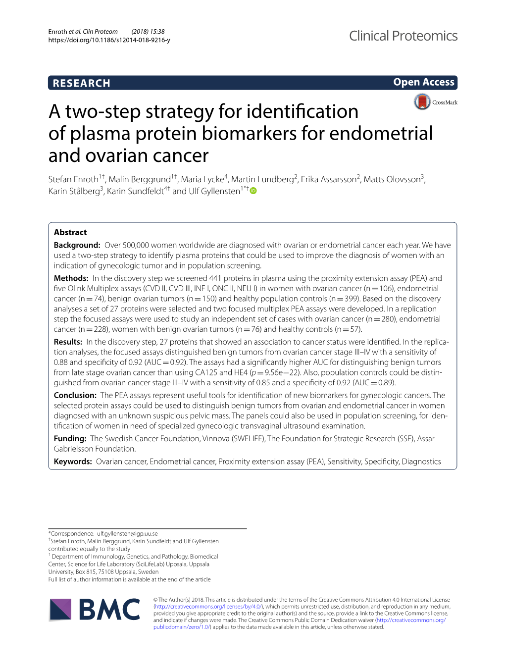 A Two-Step Strategy for Identification of Plasma Protein Biomarkers For