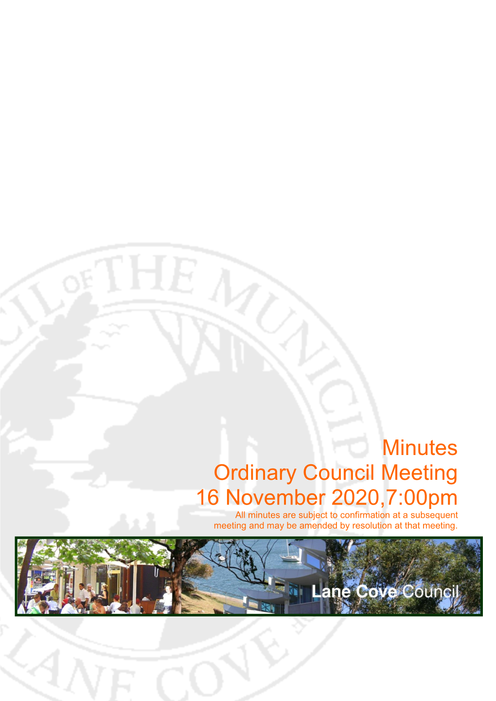 Minutes of Ordinary Council Meeting - 19 October 2020