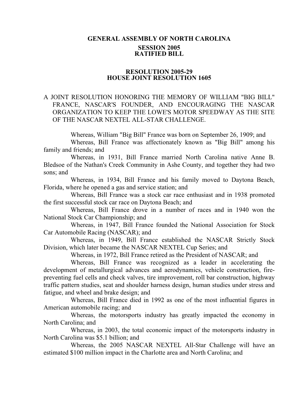 General Assembly of North Carolina Session 2005 Ratified Bill