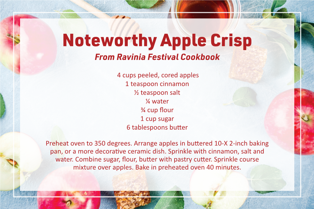 Noteworthy Apple Crisp from Ravinia Festival Cookbook