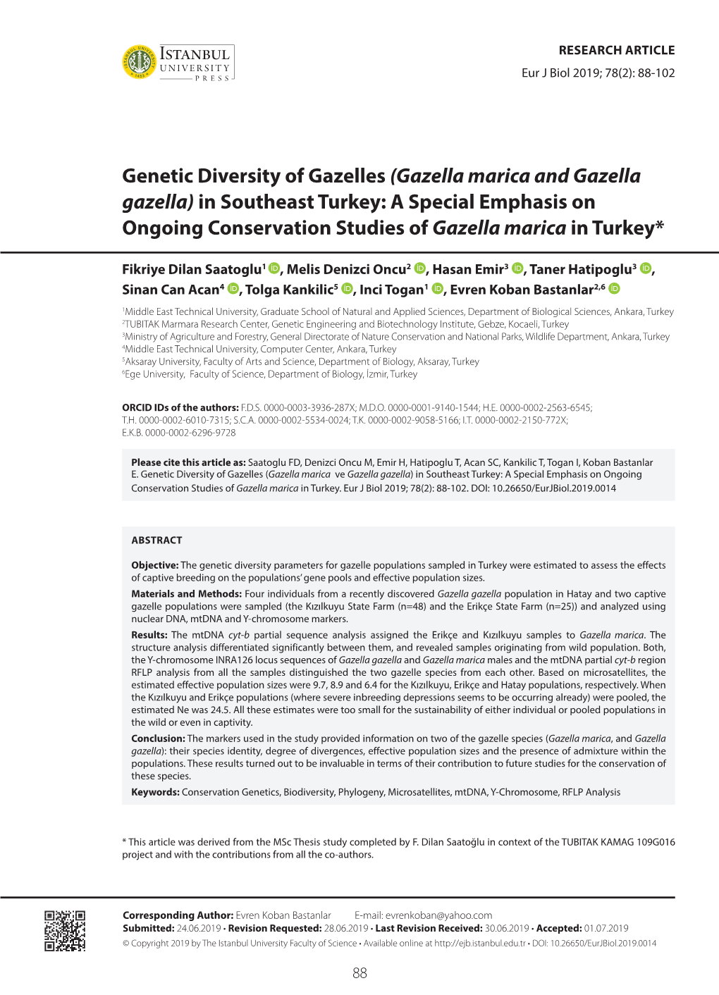 Genetic Diversity of Gazelles