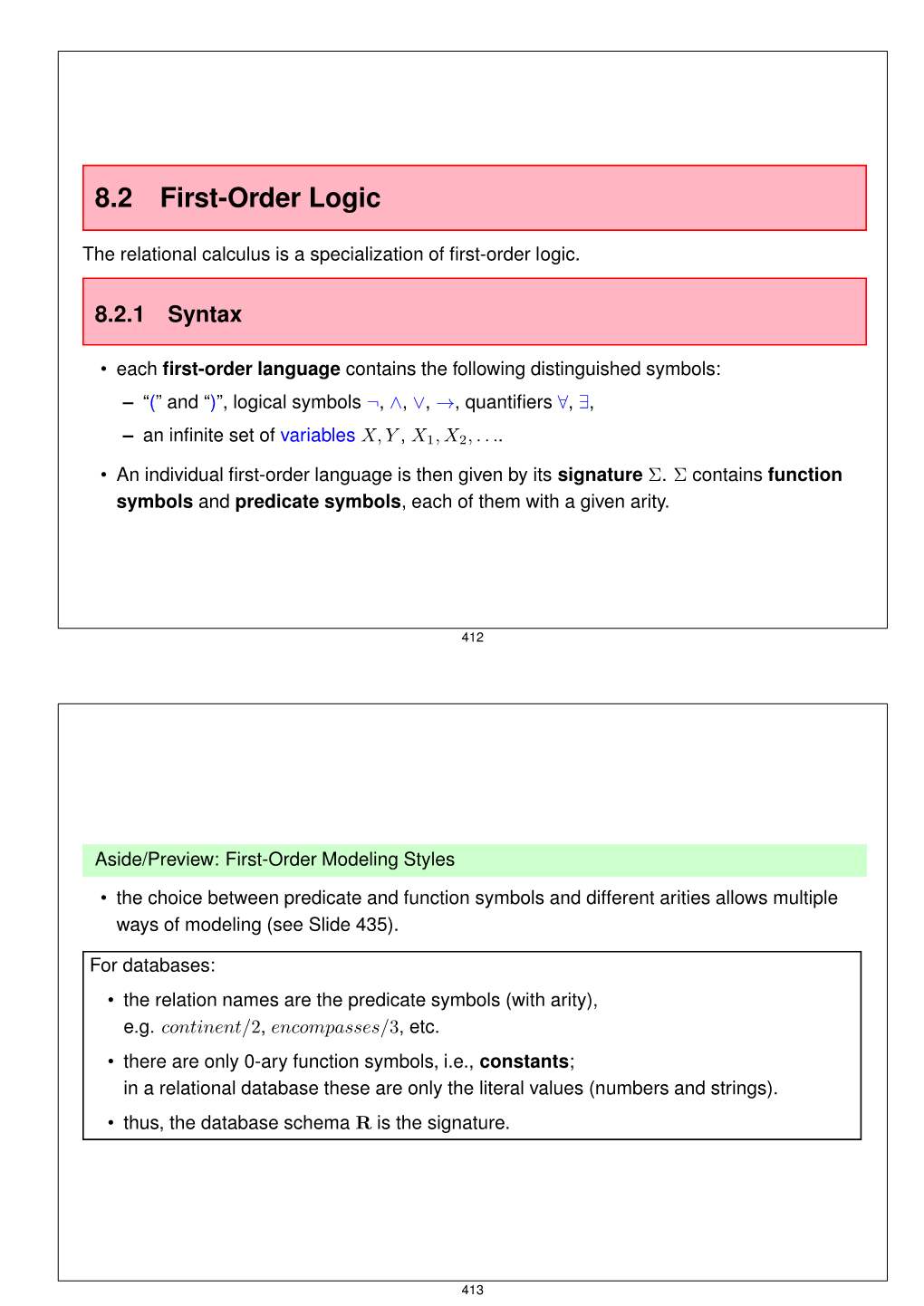 Relational Calculus and First-Order Logic