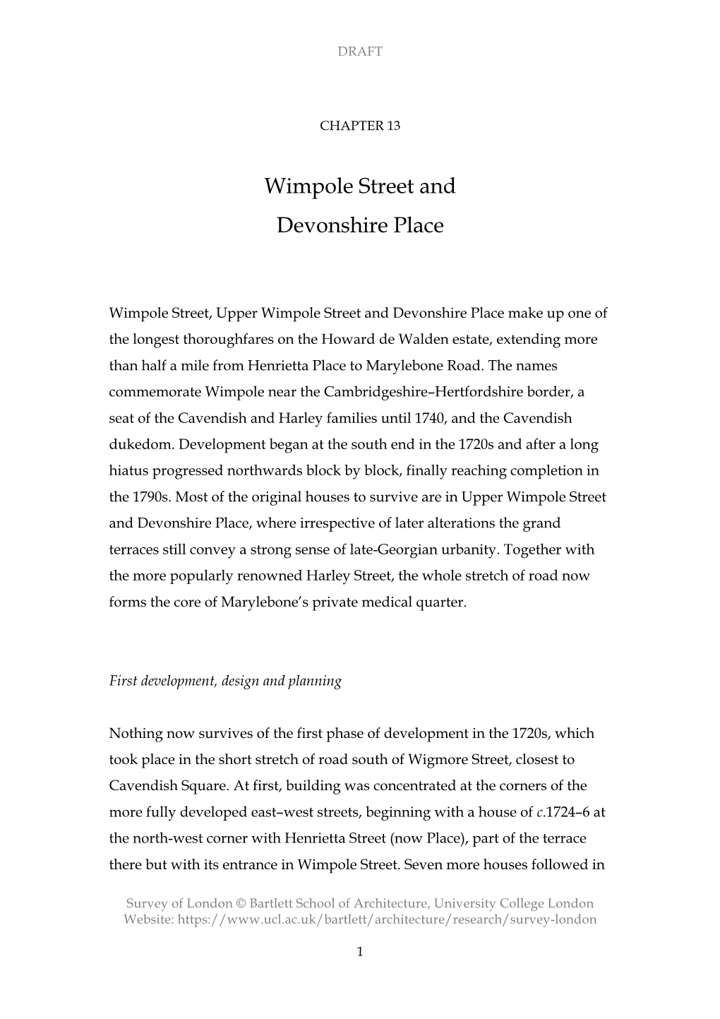 Chapter 13: Wimpole Street and Devonshire Place