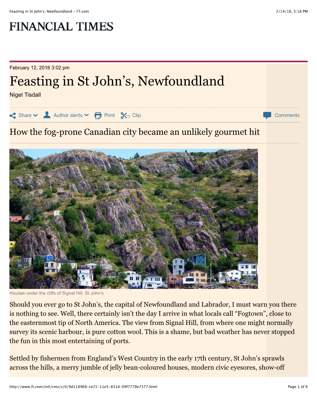 Feasting in St John's, Newfoundland