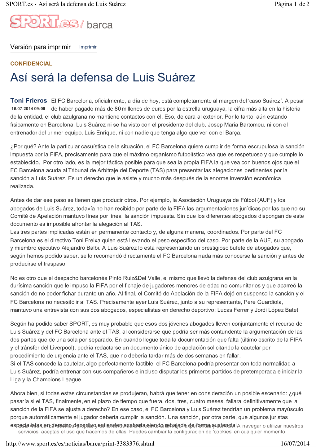 Así Será La Defensa De Luis Suárez Página 1 De 2