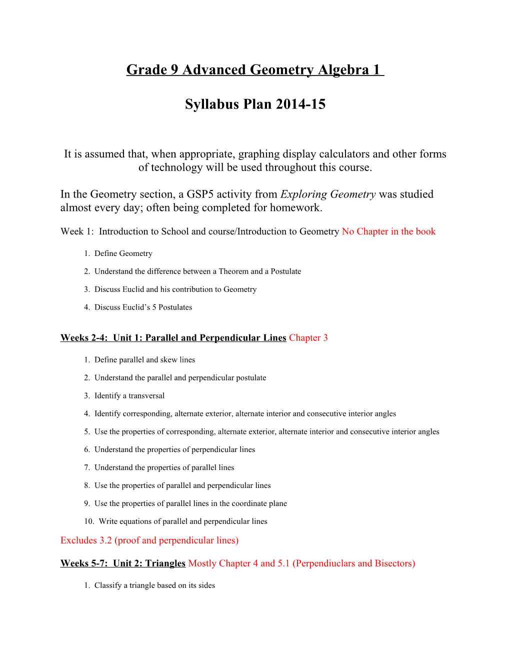 Syllabus Plan 2014-15