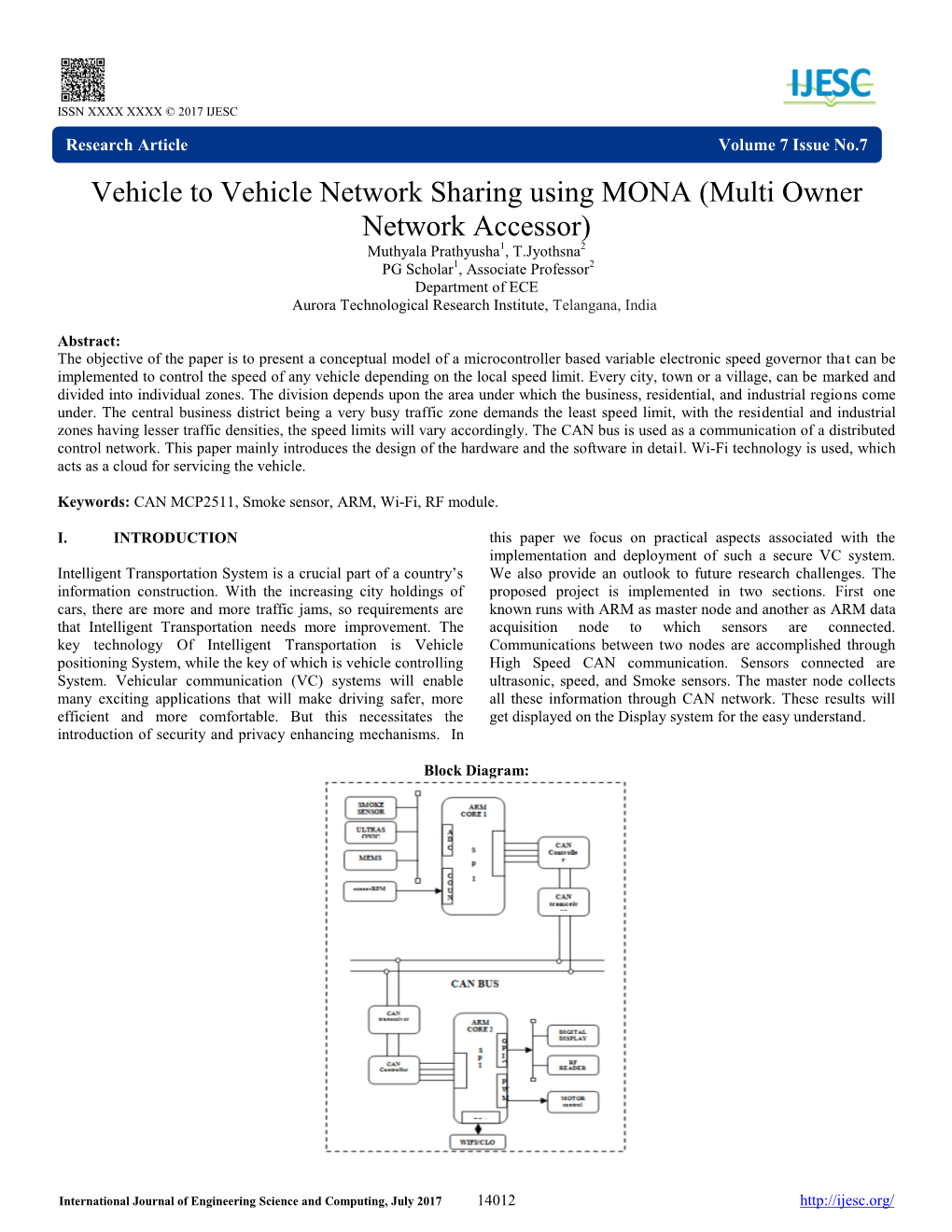 Vehicle to Vehicle Network Sharing Using MONA