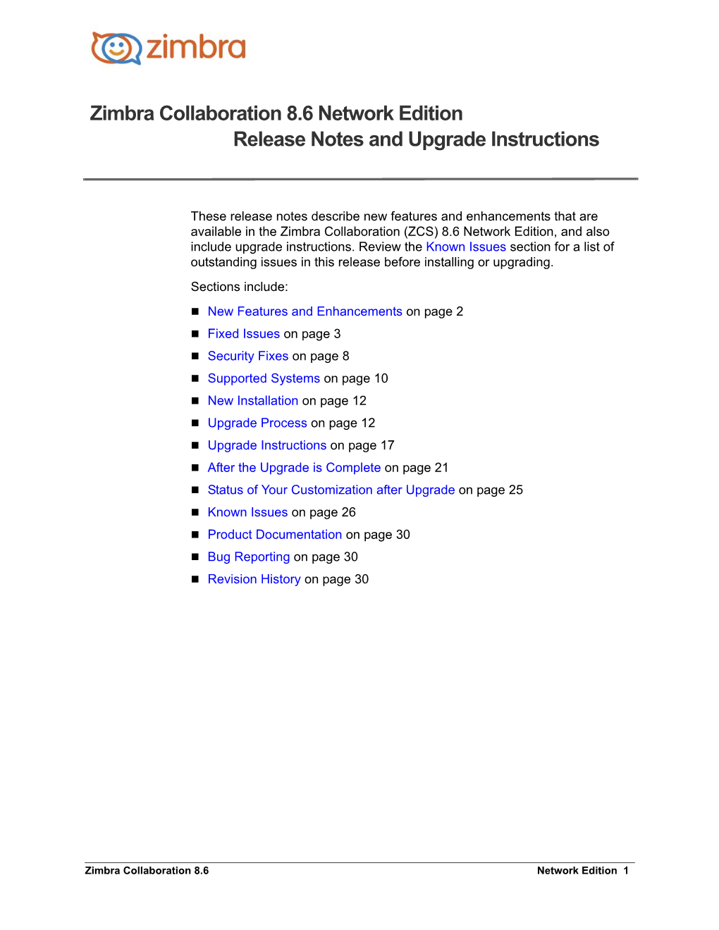 Zimbra Collaboration 8.6.0 Network Edition Release Notes