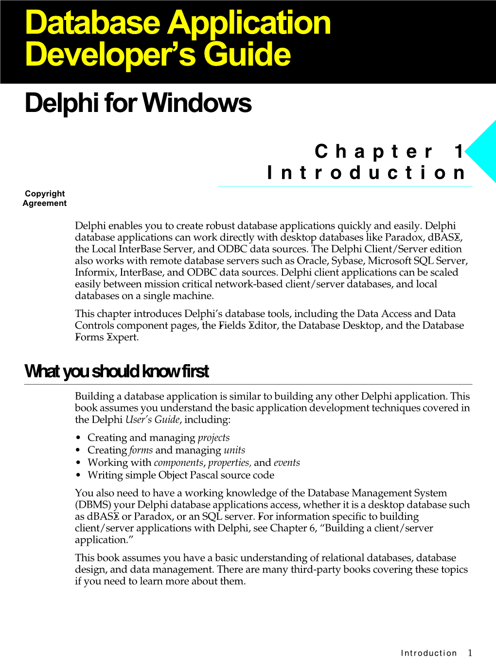 Delphi Database Application Developer's Guide