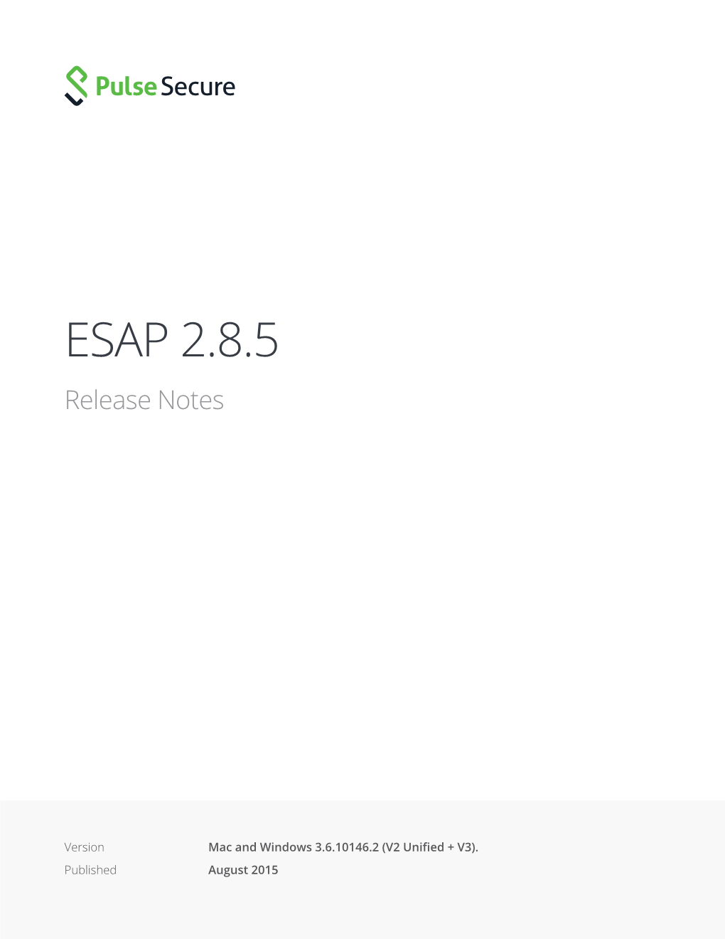 ESAP 2.8.5 Release Notes