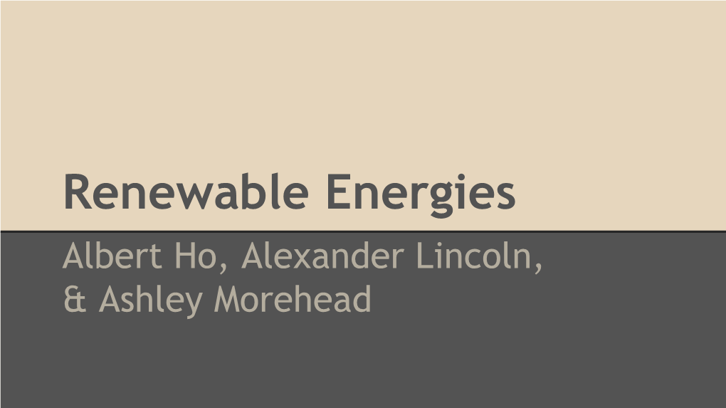 Renewable Energies Presentation