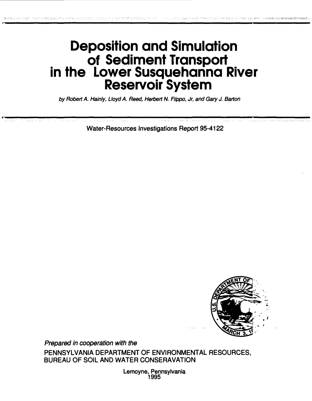 Deposition and Simulation of Sediment Transport in the Lower Susquehanna River Reservoir System by Robert A