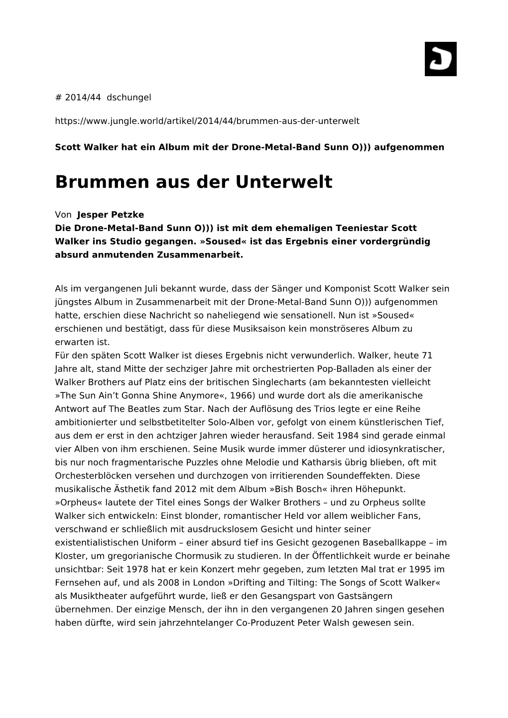 Brummen Aus Der Unterwelt