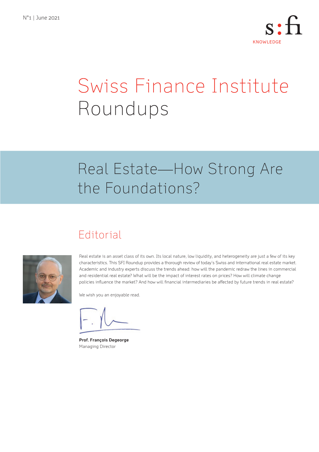 Swiss Finance Institute Roundups