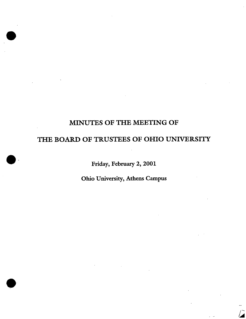 Minutes of the Meeting of the Board Of