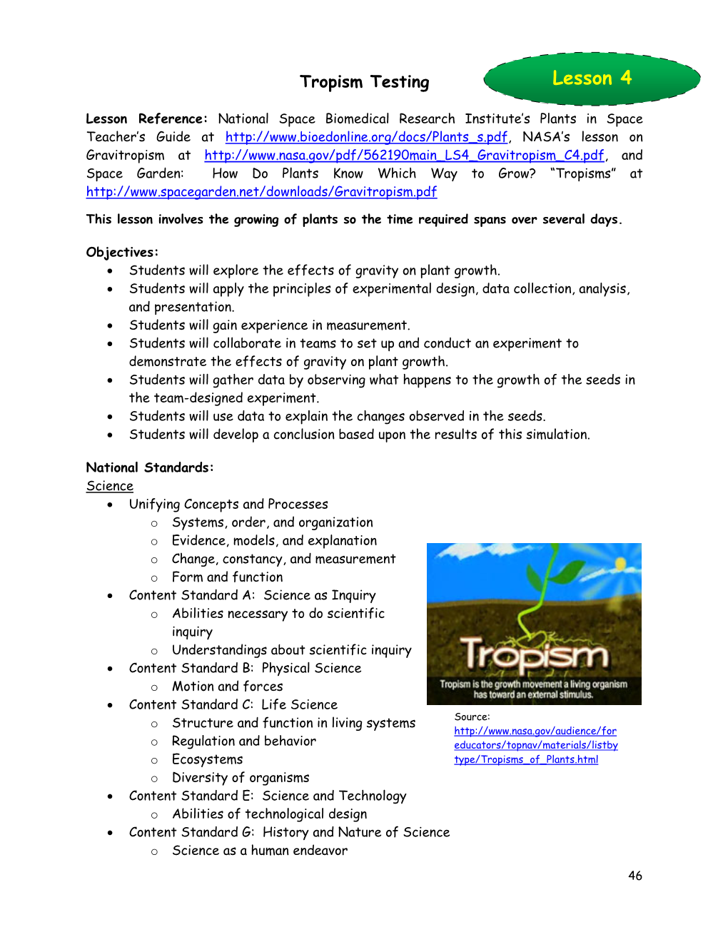 Tropism Testing Lesson 4