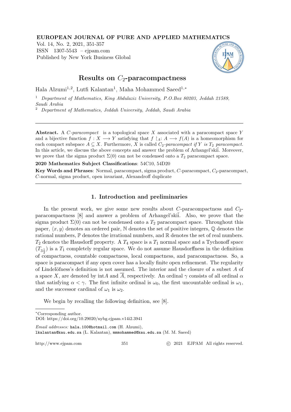 Results on C2-Paracompactness