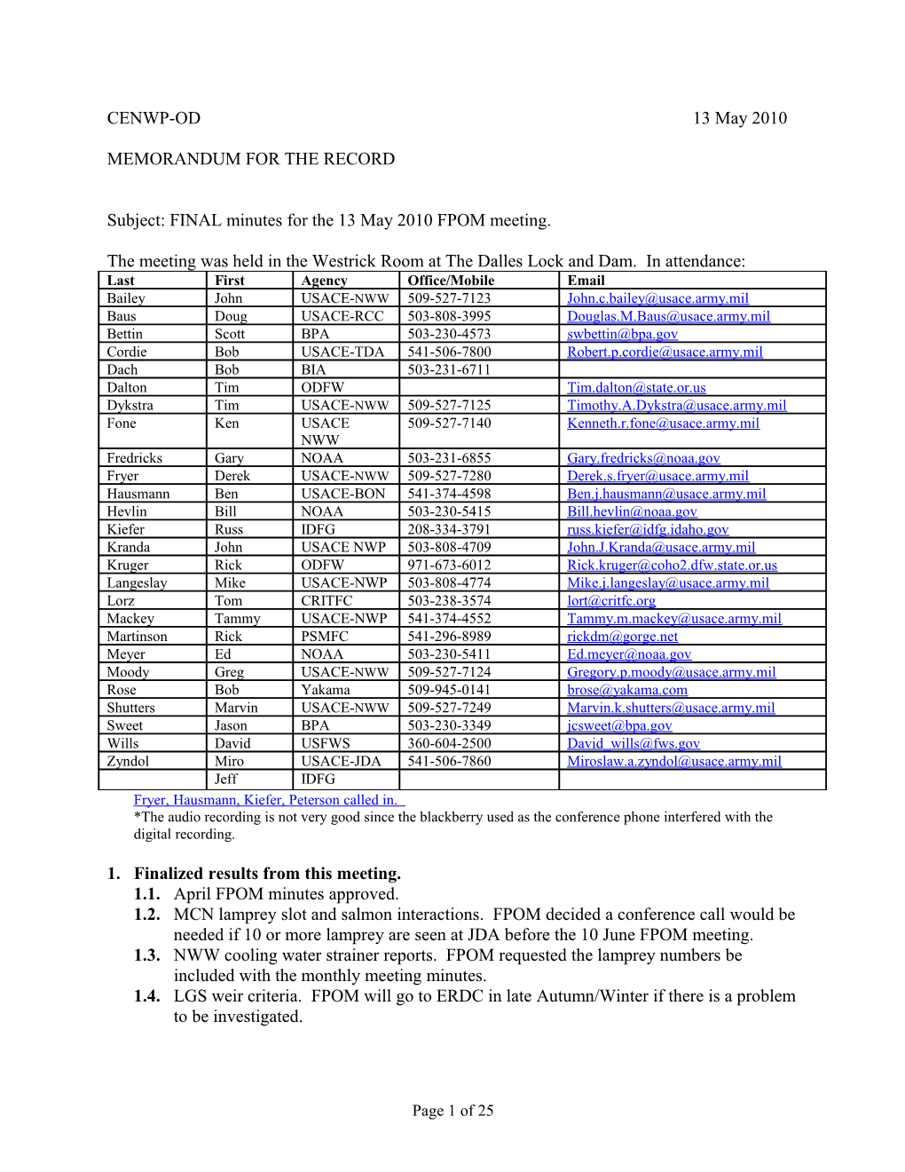 Memorandum for the Record s8