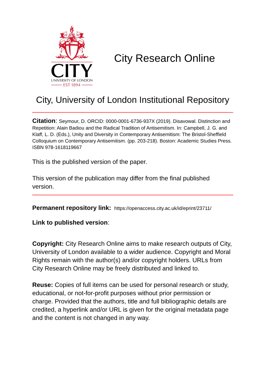 City Research Online