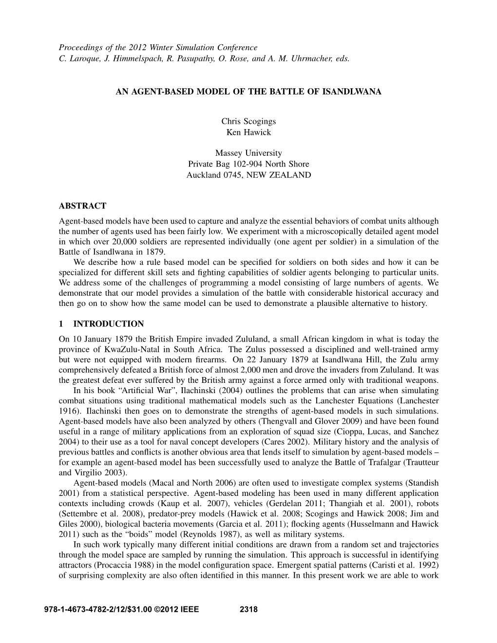 An Agent-Based Model of the Battle of Isandlwana