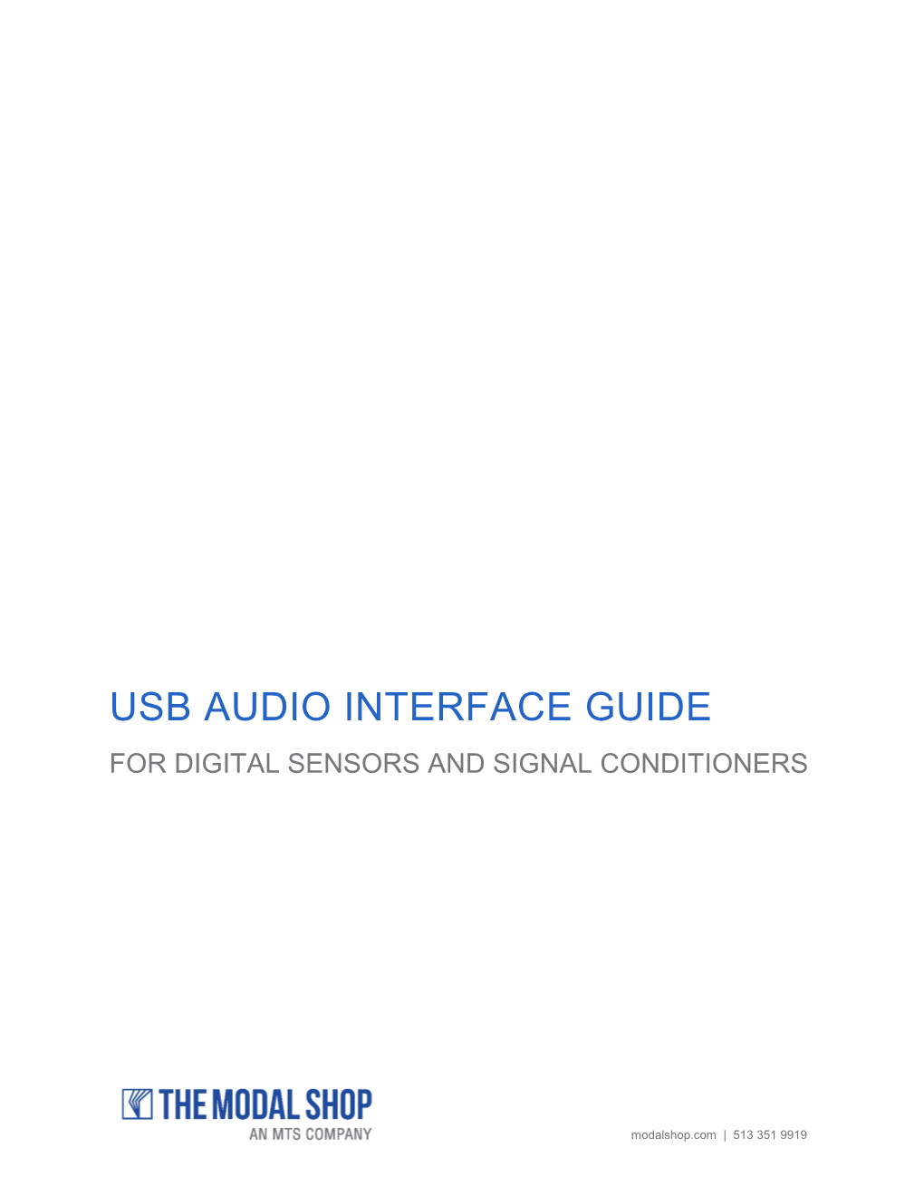 Usb Audio Interface Guide for Digital Sensors and Signal Conditioners
