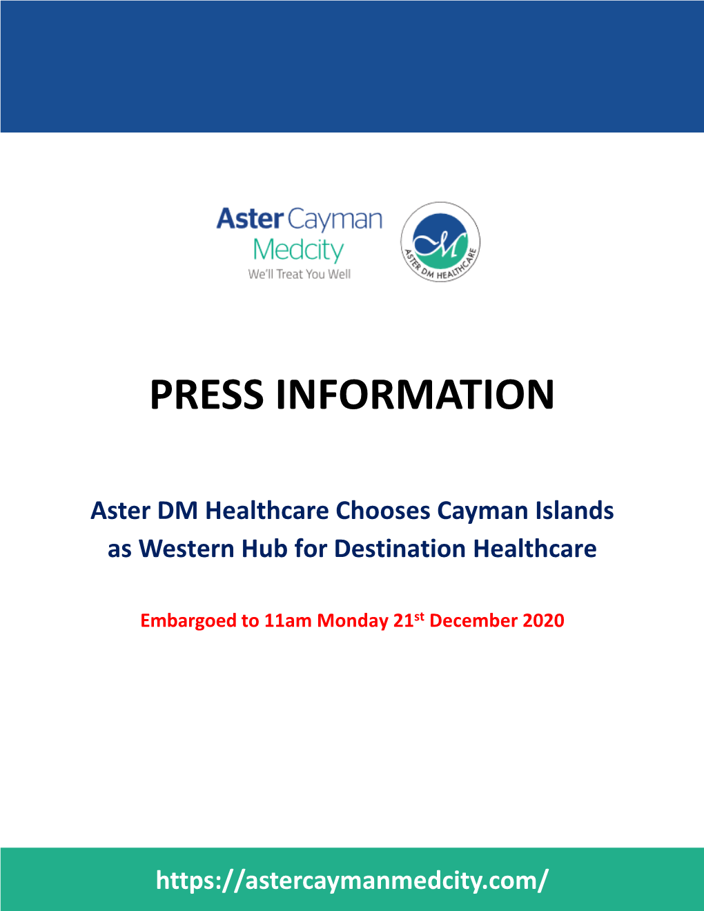 Press Briefing Cover for Aster Medcity, 21 Dec 2020