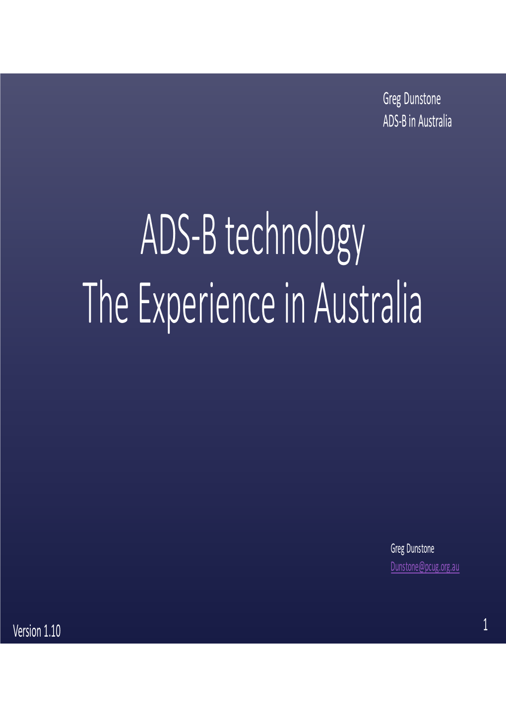 ADS-B Experience Australia