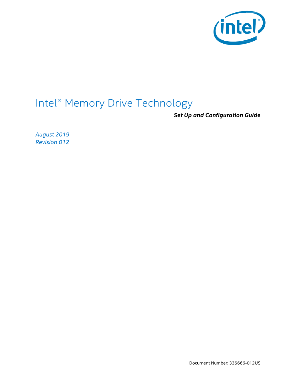 Intel® Memory Drive Technology Set up and Configuration Guide