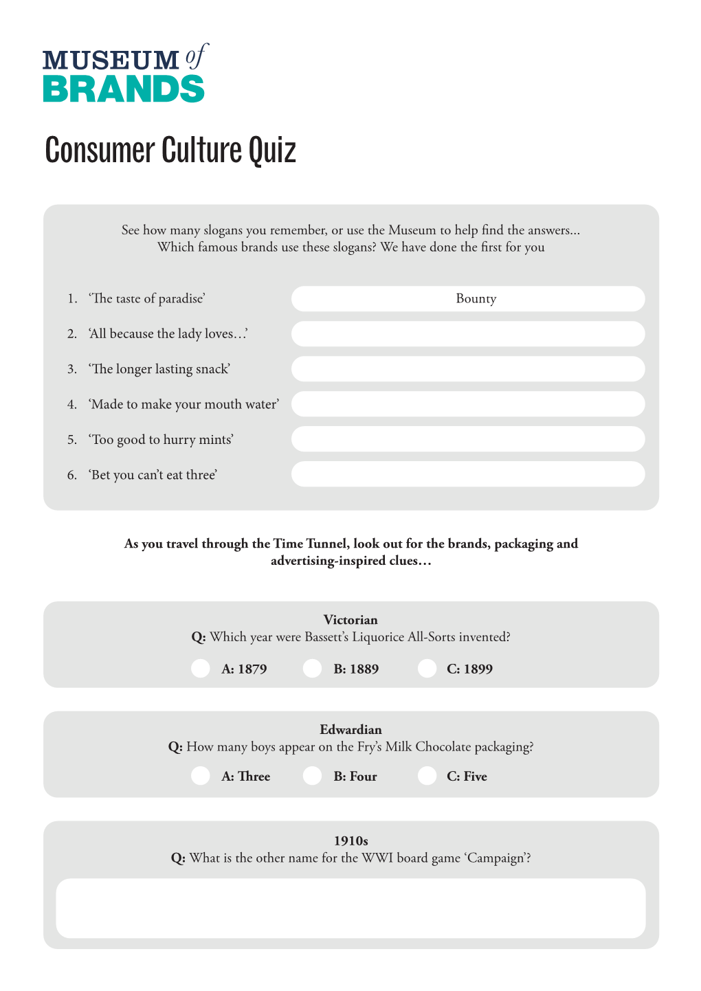 Consumer Culture Quiz