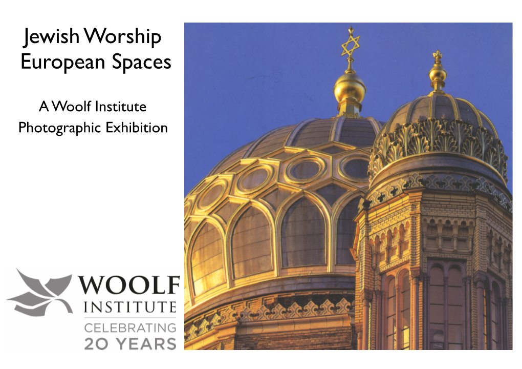 Jewish Worship European Spaces