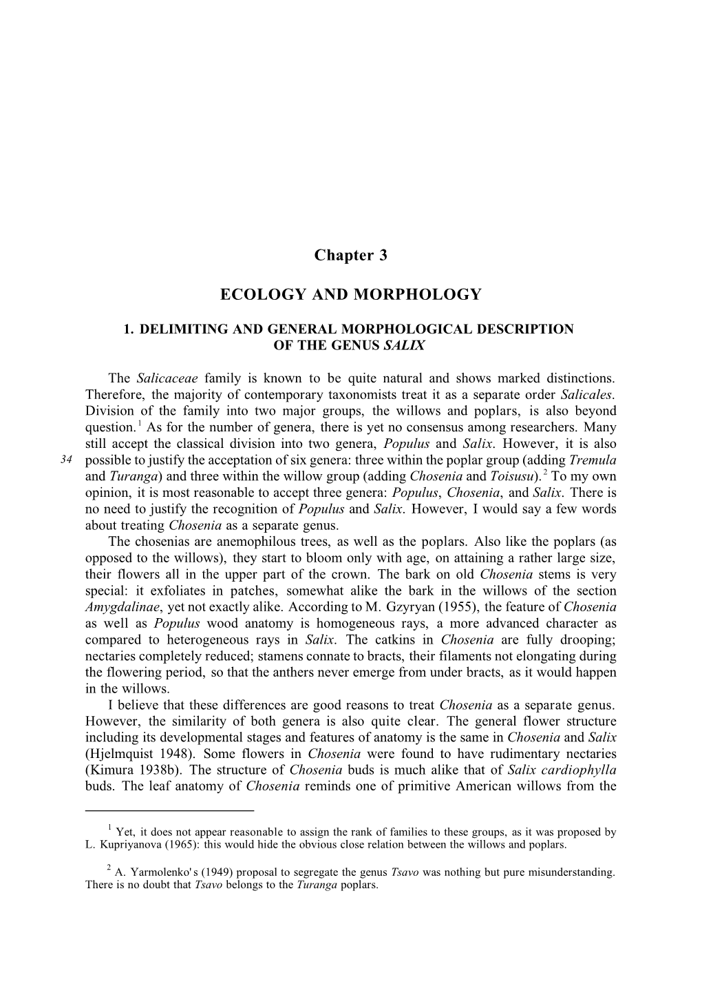 Chapter 3 ECOLOGY and MORPHOLOGY