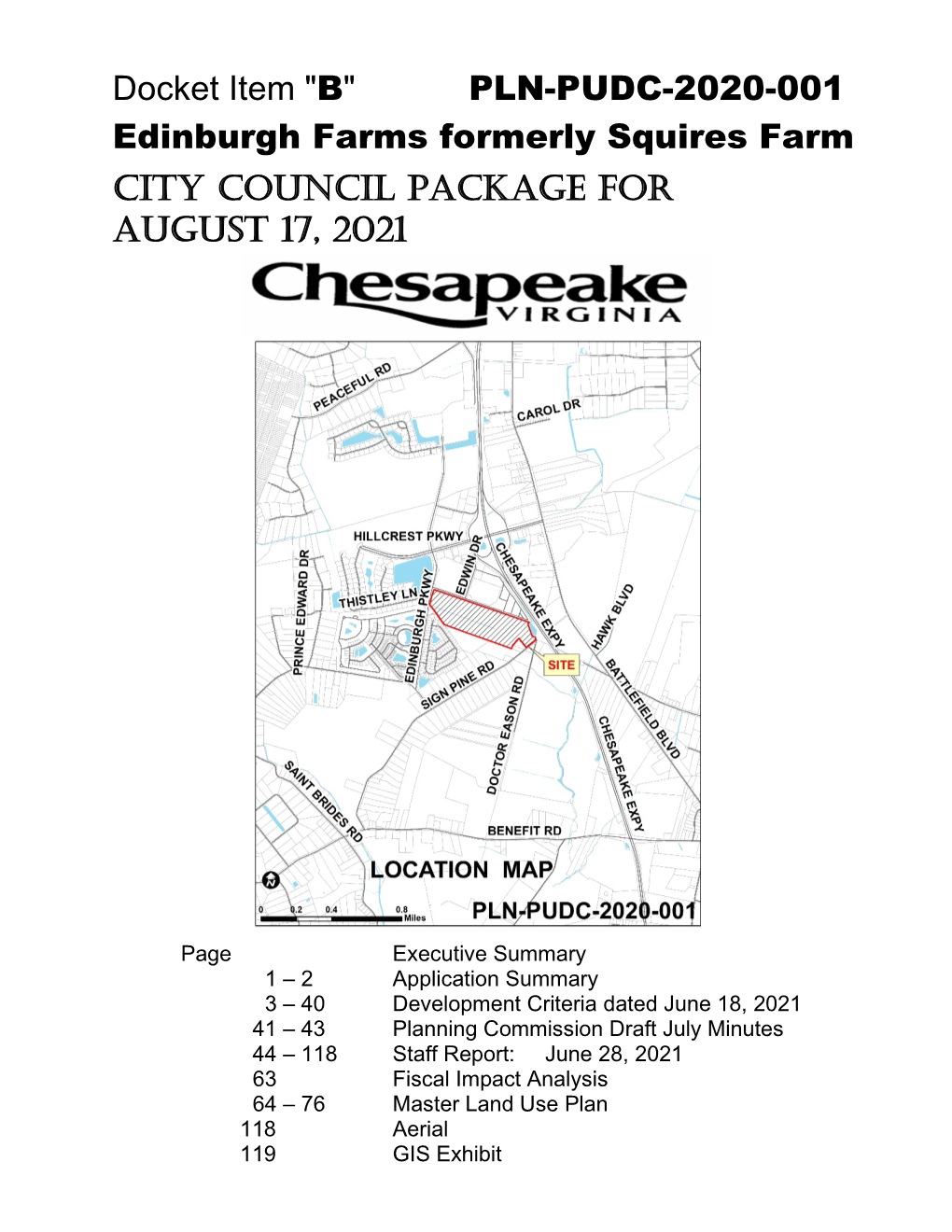 PLN-PUDC-2020-001 Edinburgh Farms Formerly Squires Farm CITY COUNCIL PACKAGE for AUGUST 17, 2021