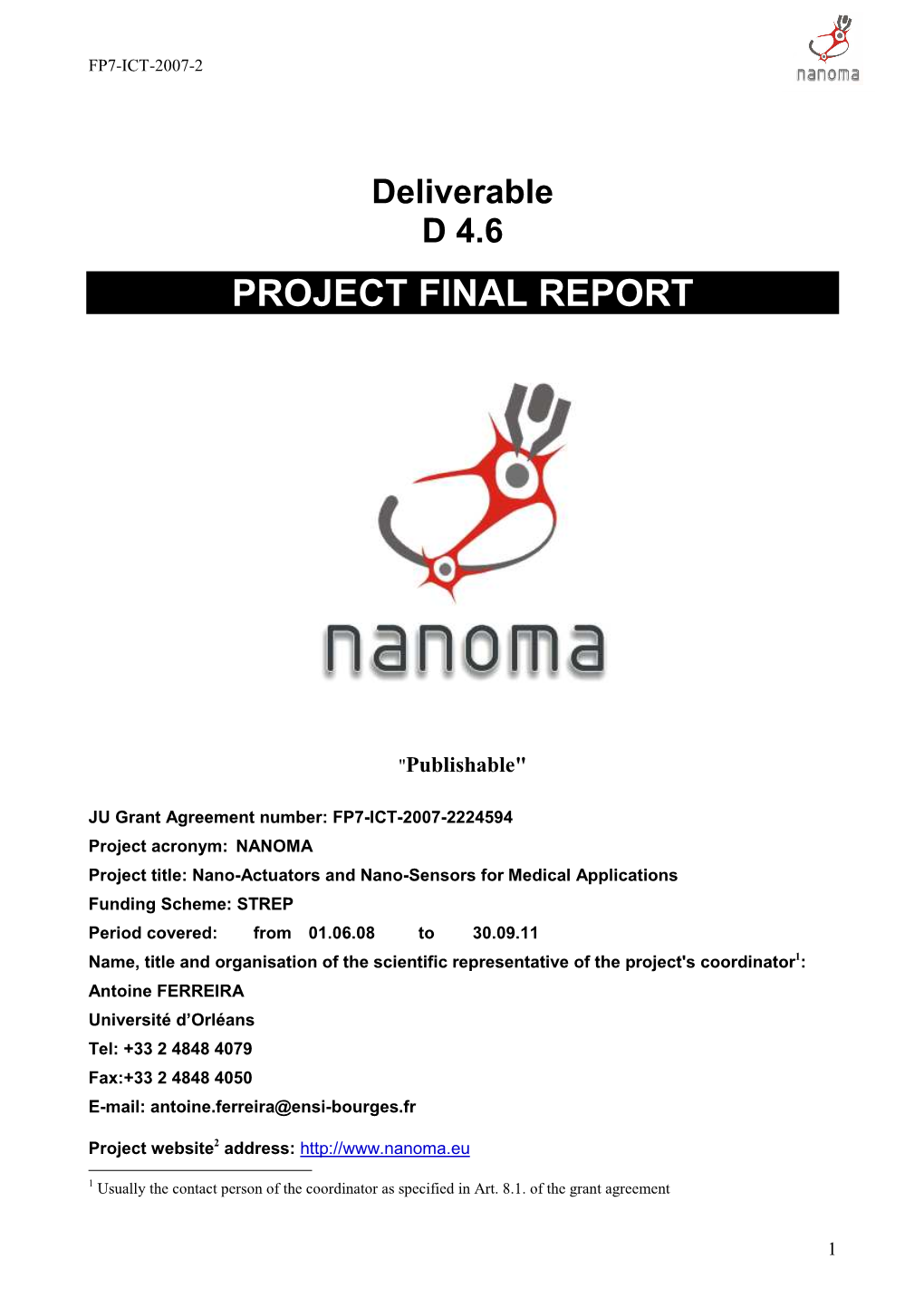 ICT 224594 NANOMA D.9.6. Final Report