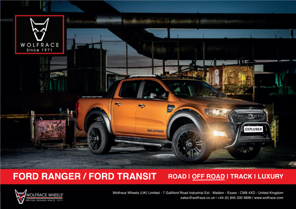 Ford Ranger / Ford Transit Road | Off Road | Track | Luxury