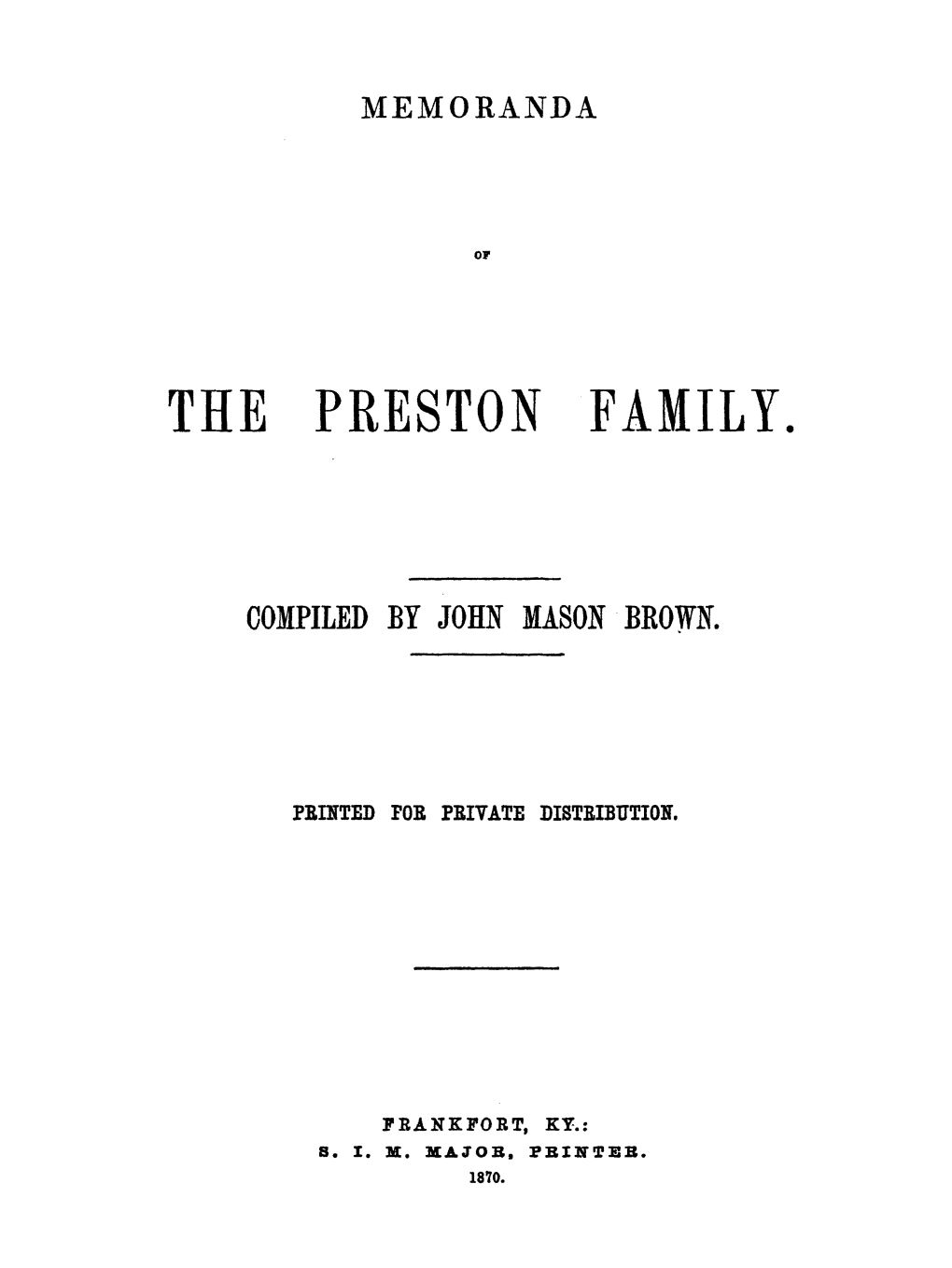 The Preston Family