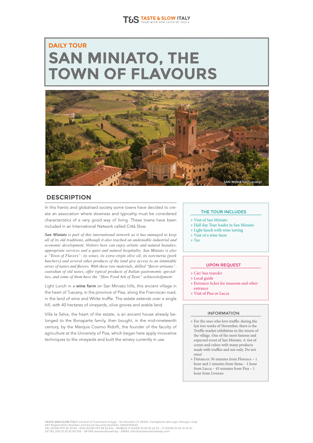 San Miniato, the Town of Flavours