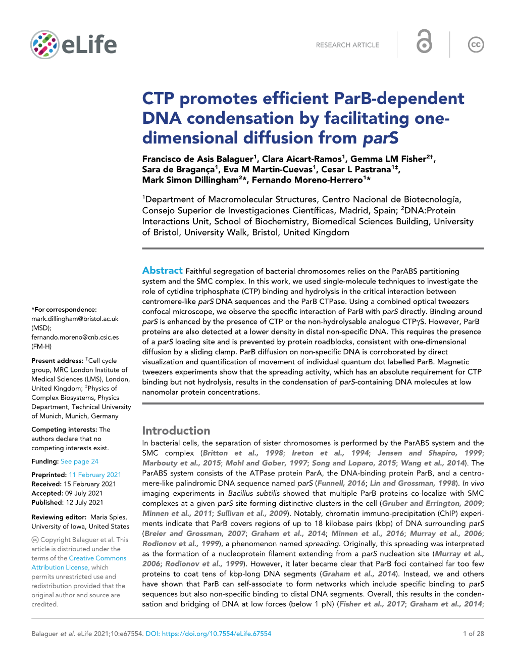 CTP Promotes Efficient Parb-Dependent DNA