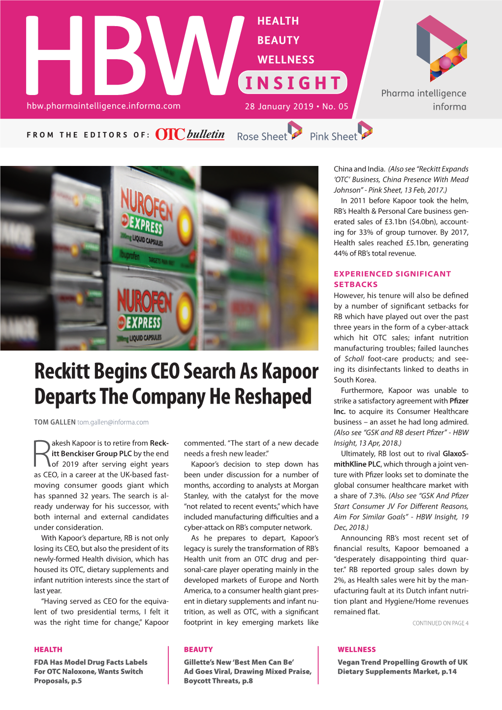 Reckitt Begins CEO Search As Kapoor Departs the Company He Reshaped