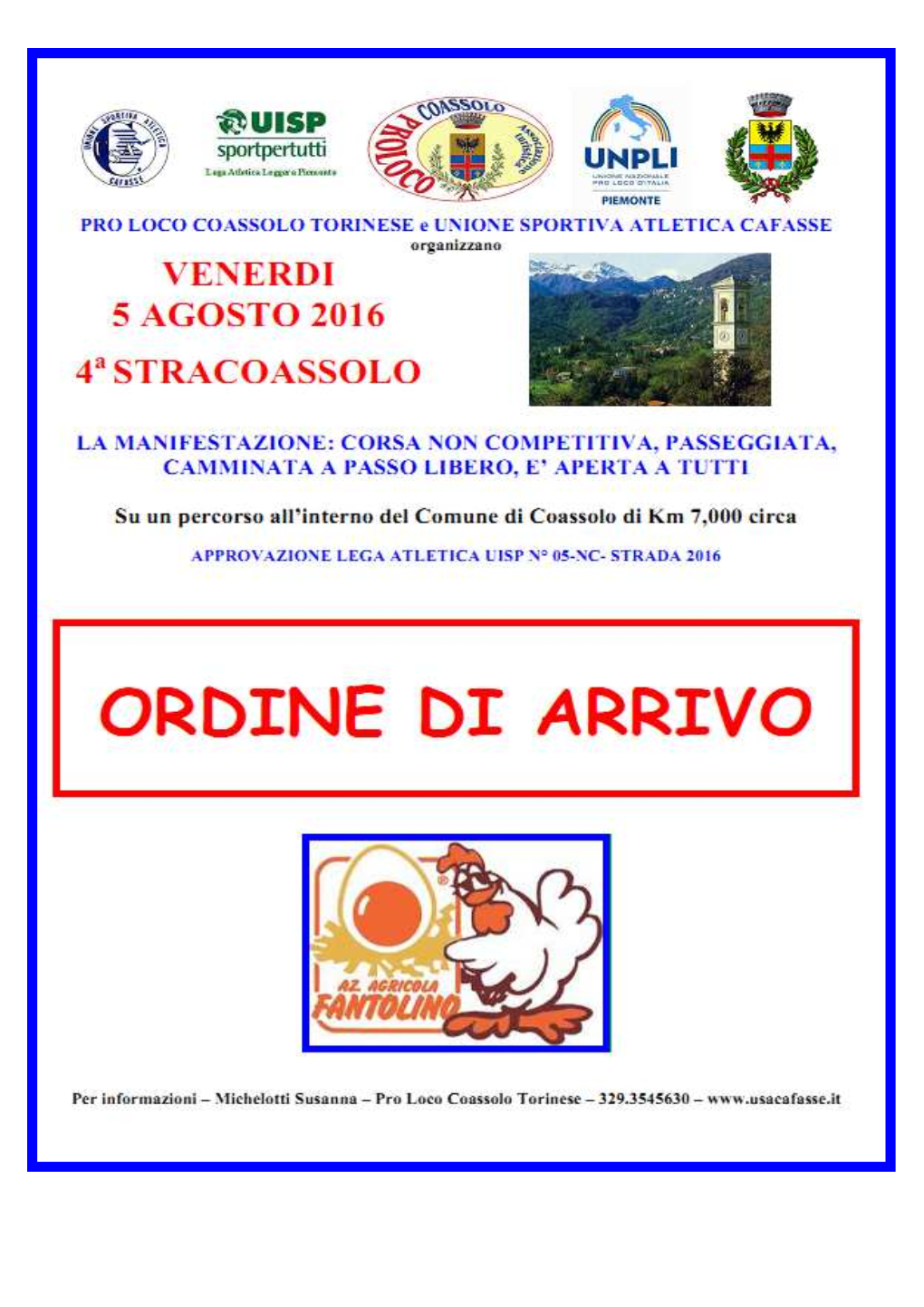 Ordine Arrivo Coassolo 2016