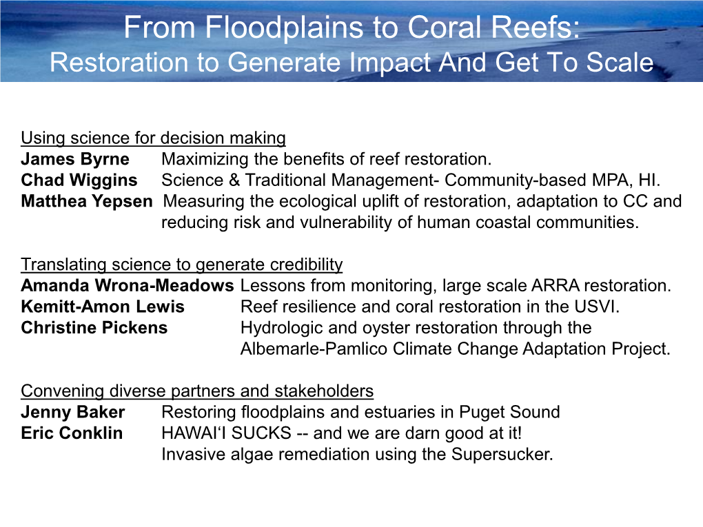 The Nature Conservancy's Coral Restoration