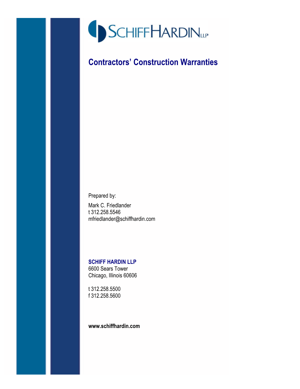 Contractors' Construction Warranties