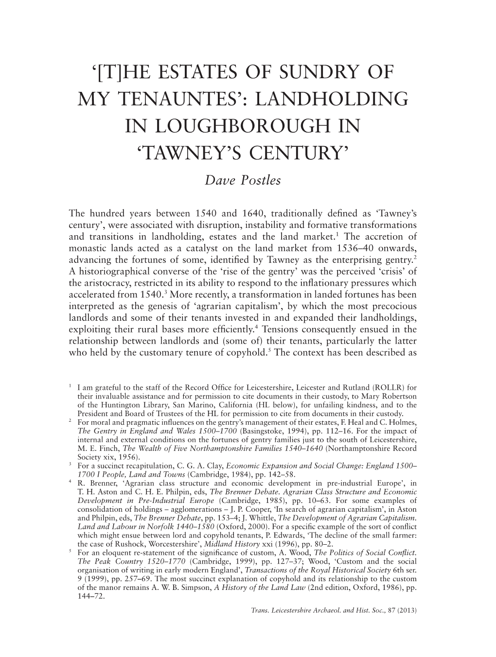 'Tawney's Century'