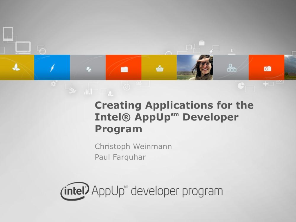 Creating Applications for the Intel® Appupsm Developer Program