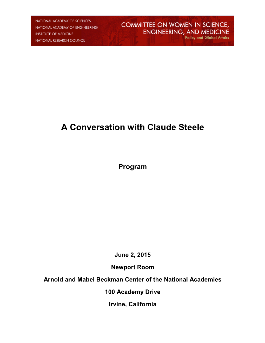 A Conversation with Claude Steele