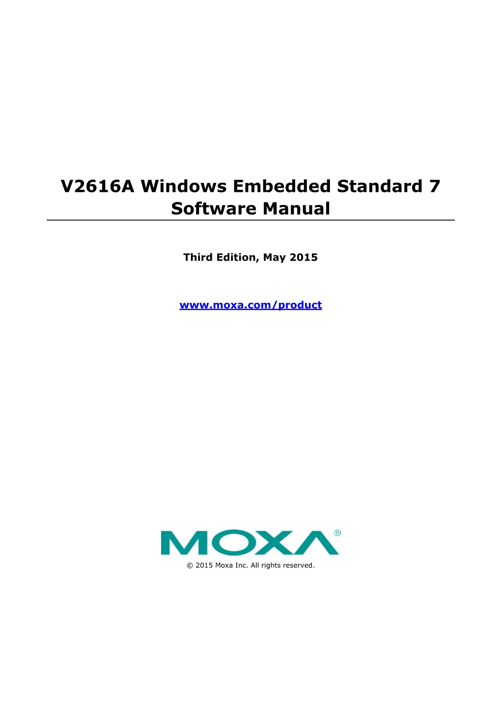 V2616A Windows Embedded Standard 7 Software Manual