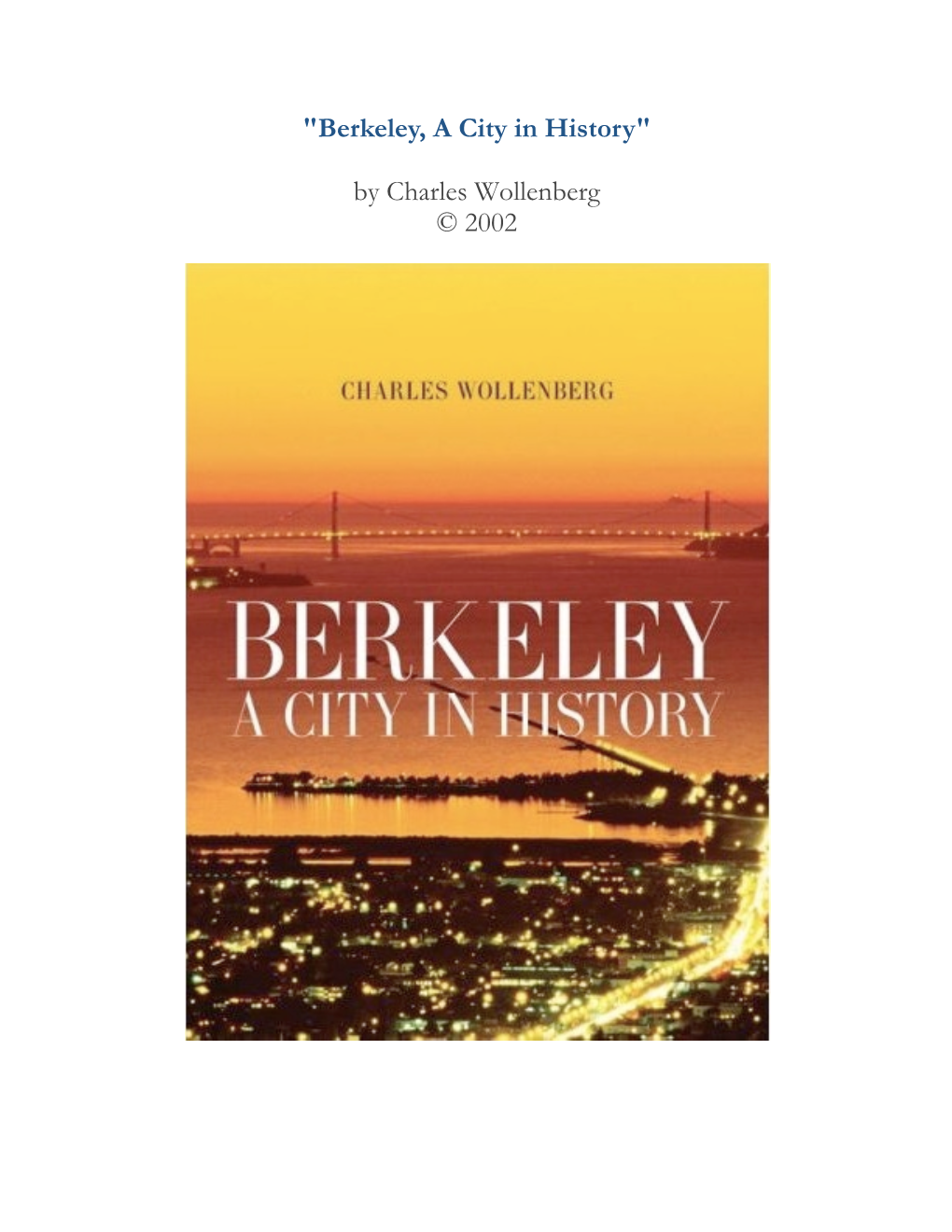 Berkeley, a City in History