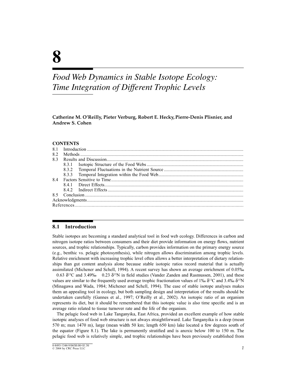 Food Web Dynamics in Stable Isotope Ecology: Time Integration of Different Trophic Levels