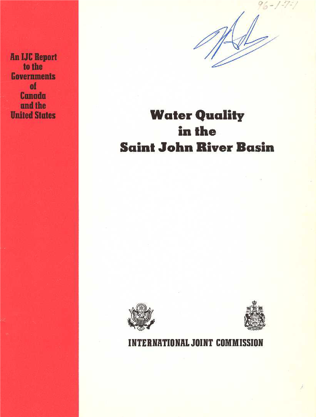 Water Quality in the Saint John River Basin INTERNATIONAL