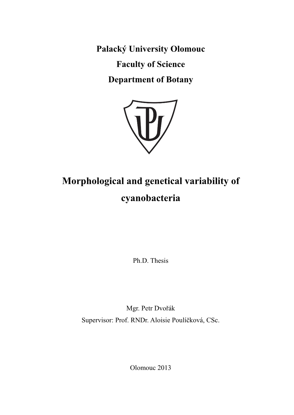 Morphological and Genetical Variability of Cyanobacteria